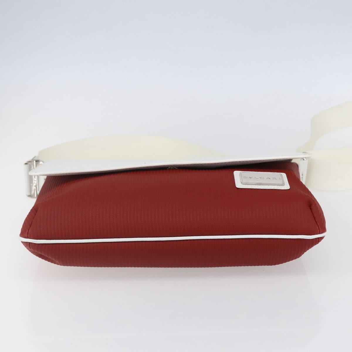BVLGARI Shoulder Bag Leather Red White
