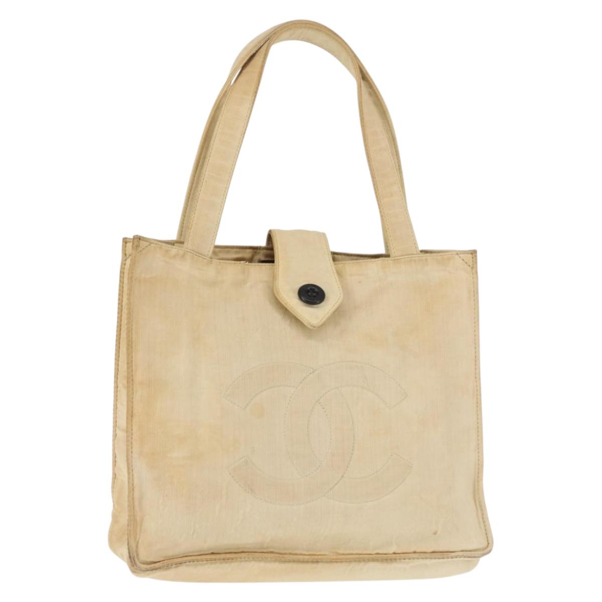 CHANEL Tote Bag Nylon Beige CC