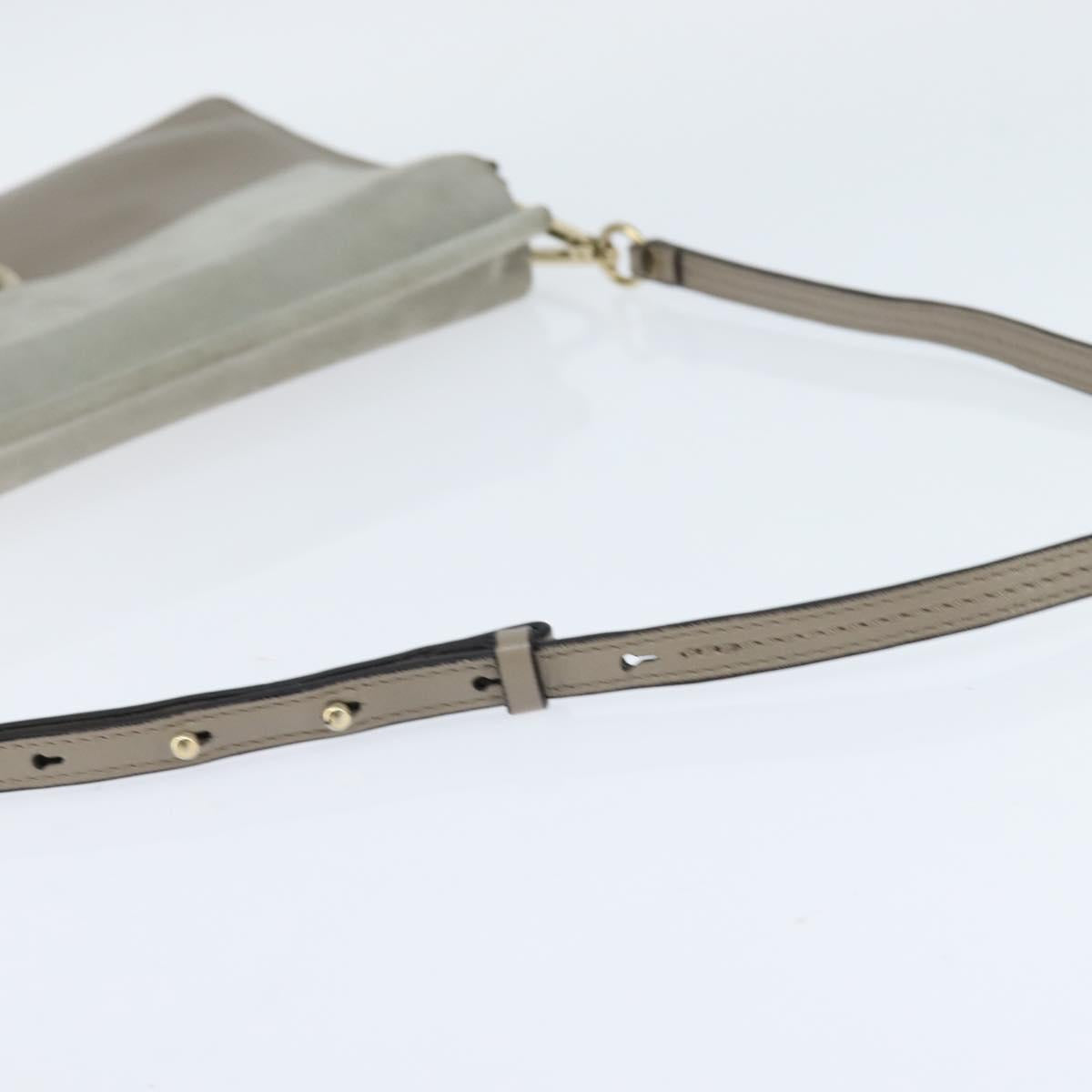 Chloe Fay Shoulder Bag Suede Leather Gray Gold