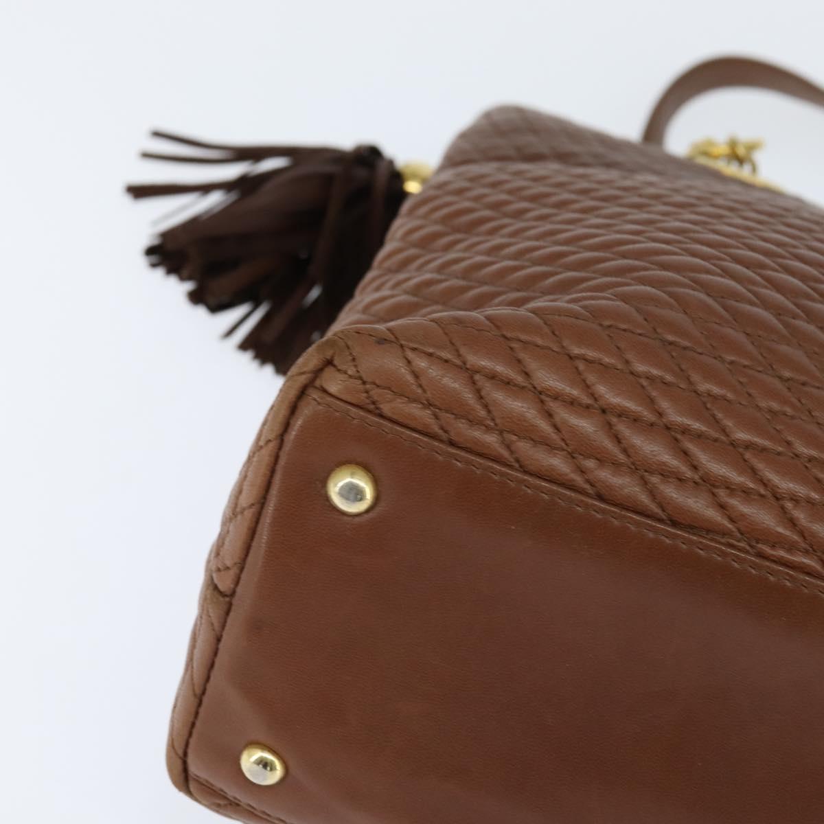 BALLY Tote Bag Leather Brown Gold