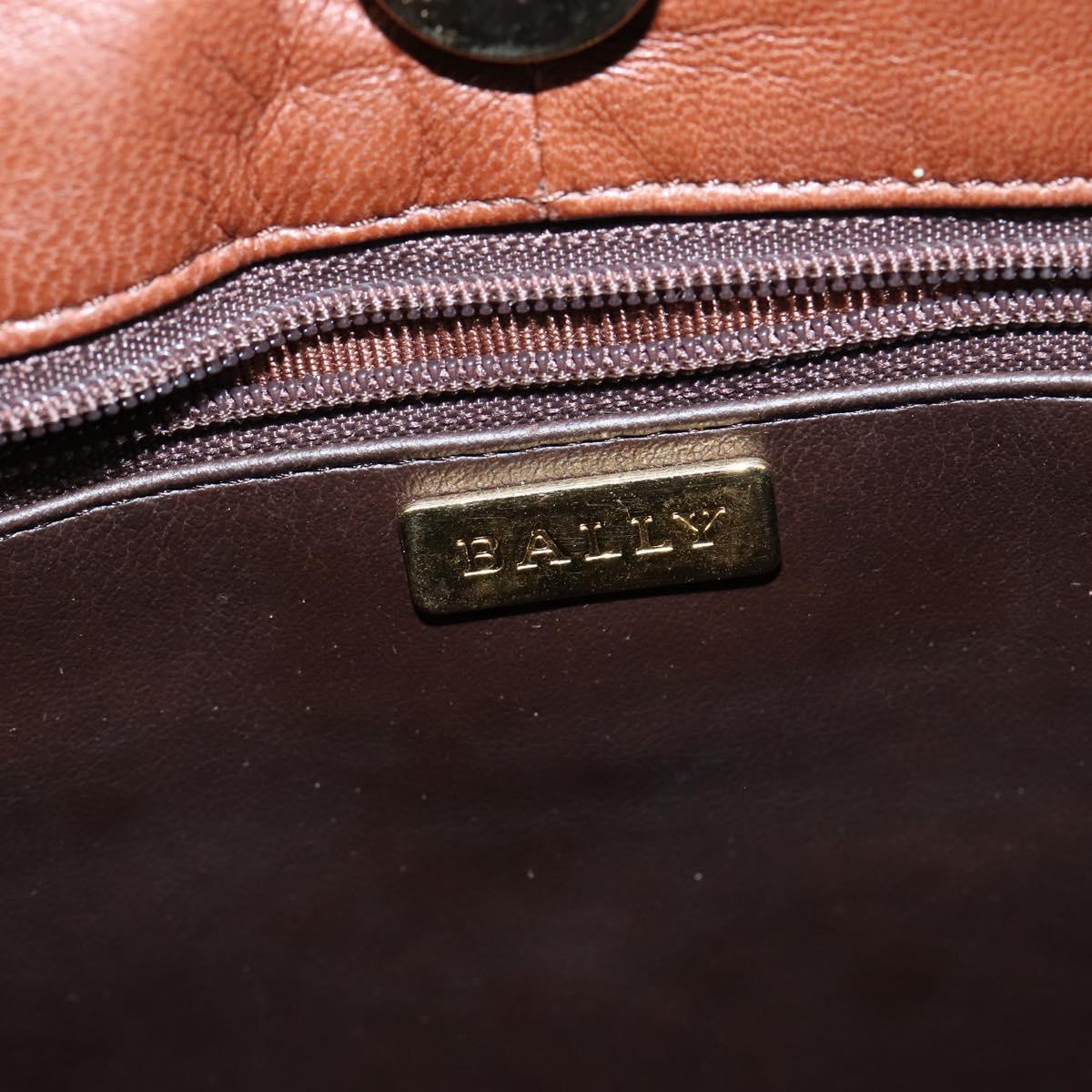 BALLY Tote Bag Leather Brown Gold