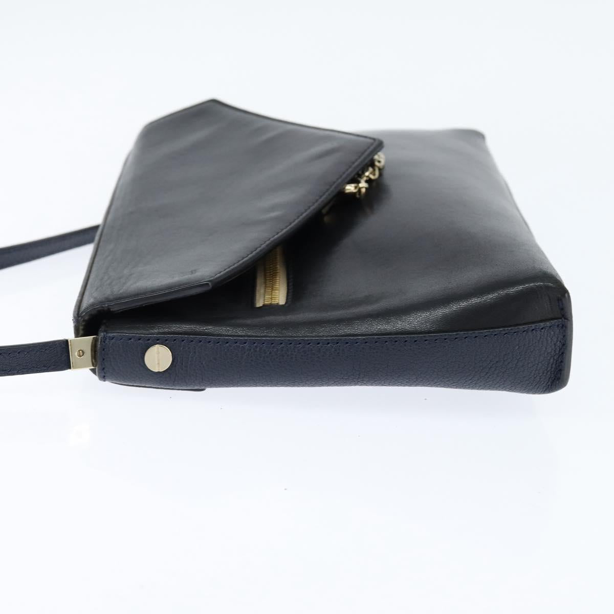 Chloe Shoulder Bag Leather Navy Gold