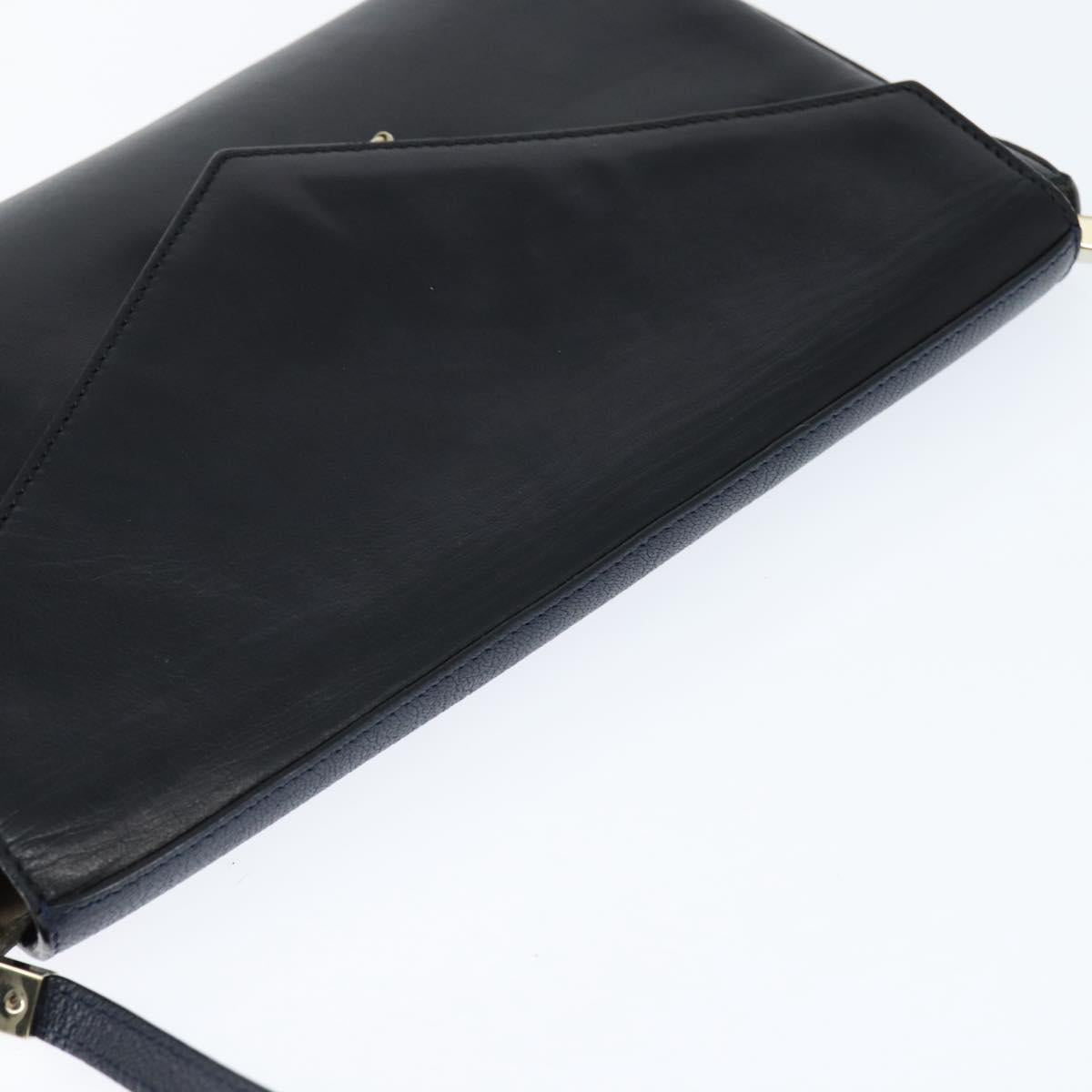 Chloe Shoulder Bag Leather Navy Gold