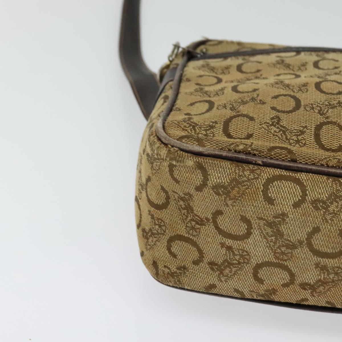 CELINE C Sulky Shoulder Bag Canvas Beige