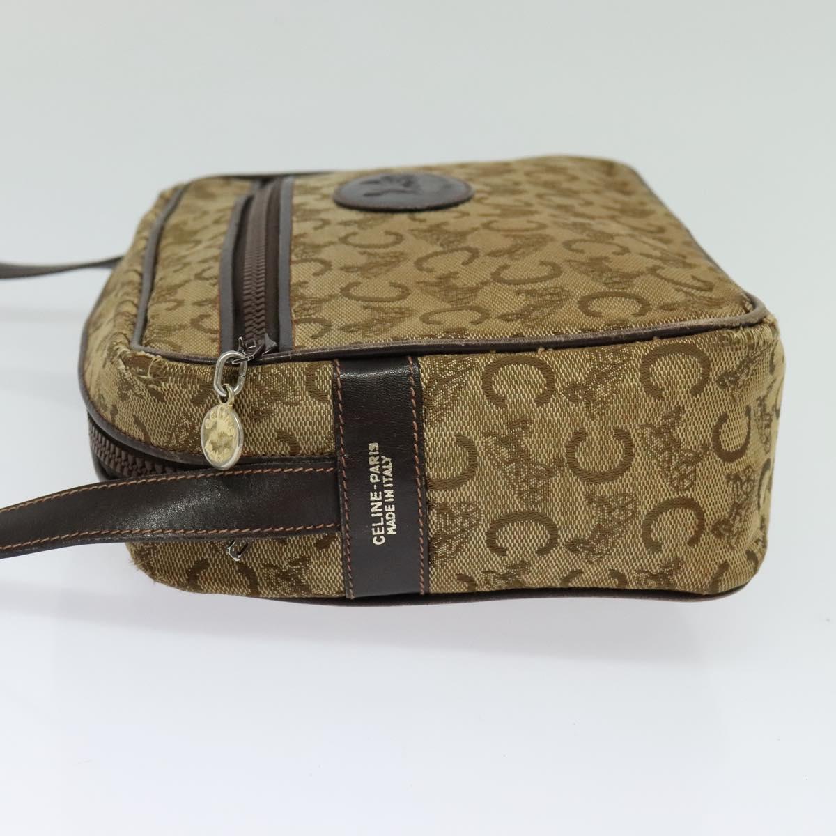 CELINE C Sulky Shoulder Bag Canvas Beige