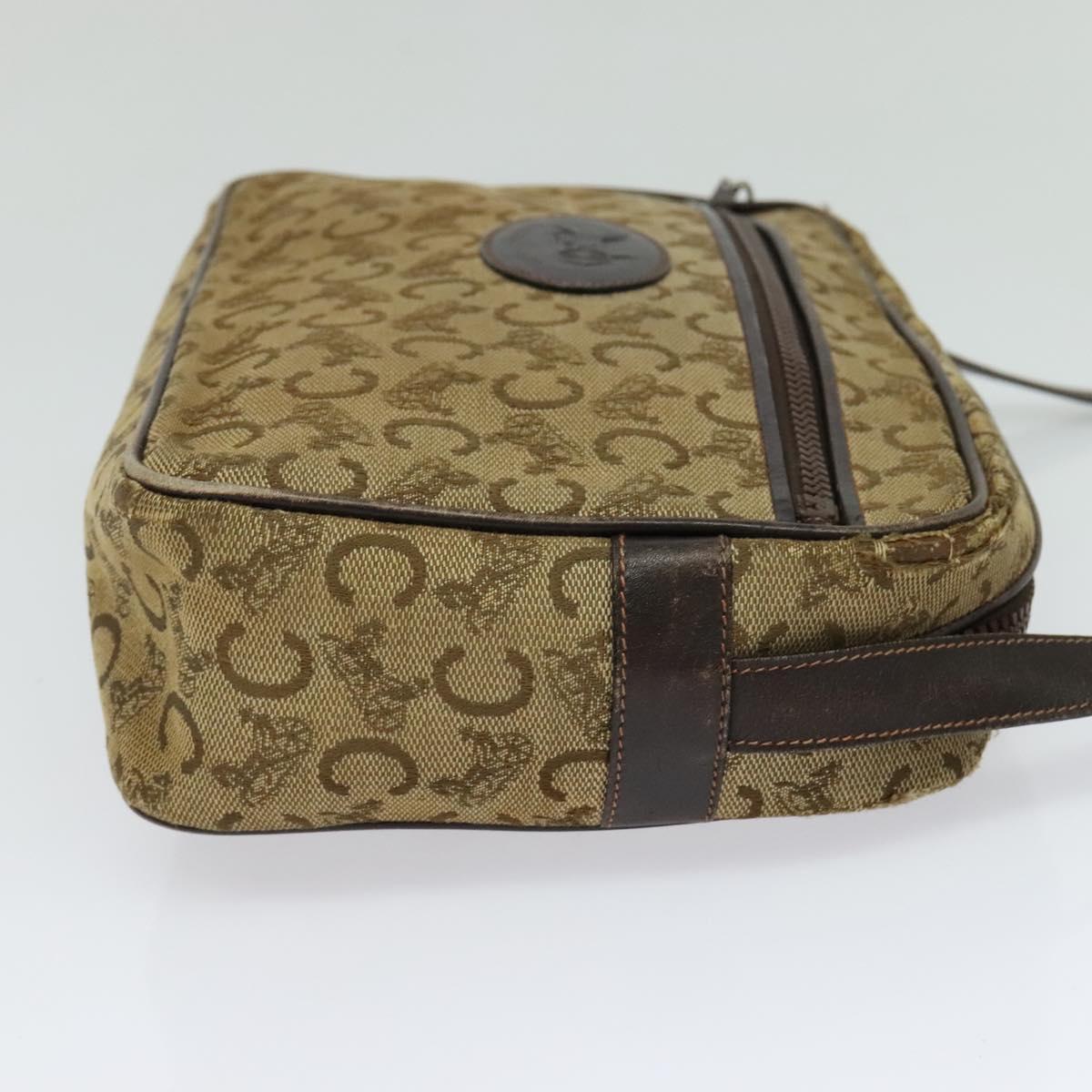 CELINE C Sulky Shoulder Bag Canvas Beige