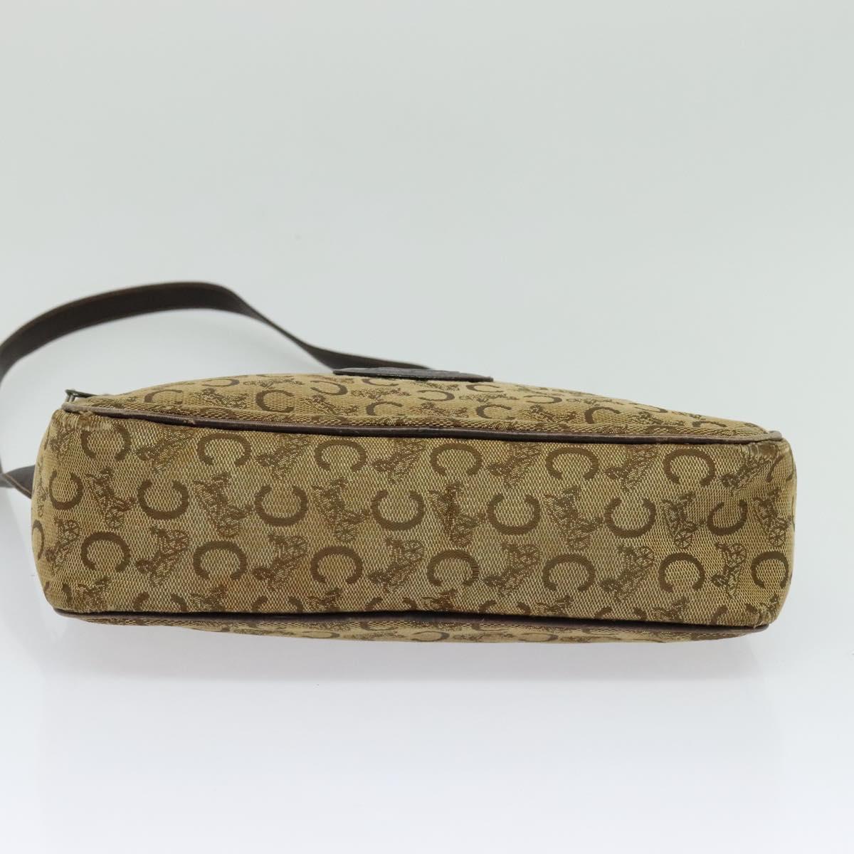 CELINE C Sulky Shoulder Bag Canvas Beige
