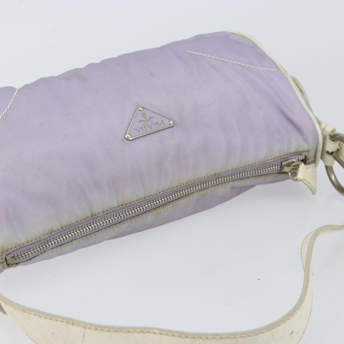 PRADA Shoulder Bag Nylon Purple Silver