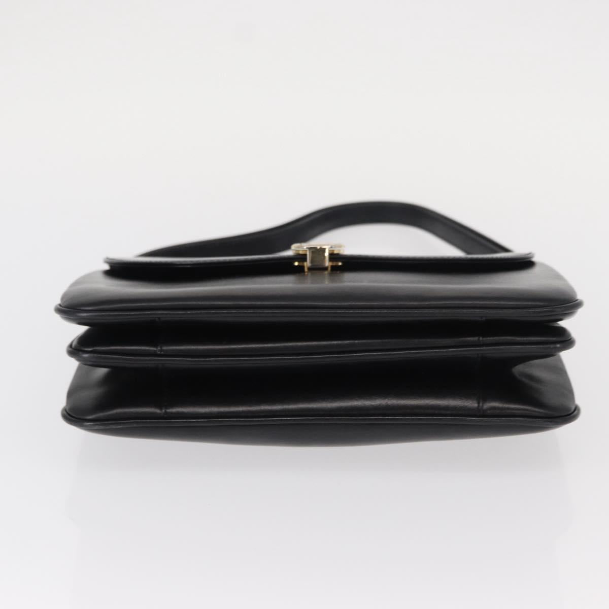 BALLY Shoulder Bag Leather Black Gold
