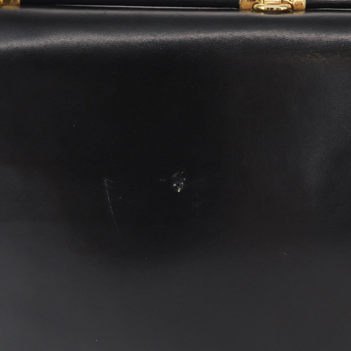 BALLY Shoulder Bag Leather Black Gold