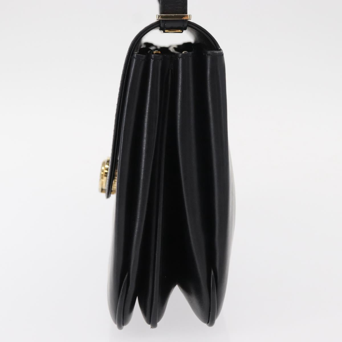BALLY Shoulder Bag Leather Black Gold