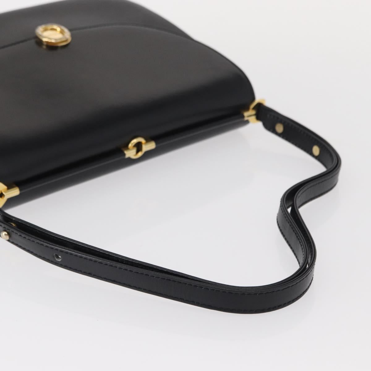 BALLY Shoulder Bag Leather Black Gold