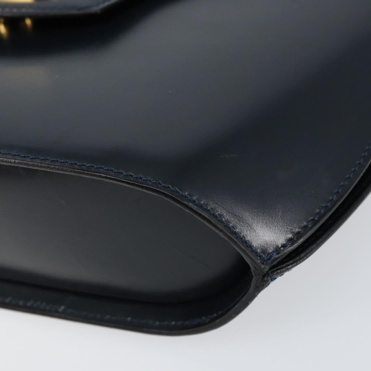 BALLY Shoulder Bag Leather Navy Gold