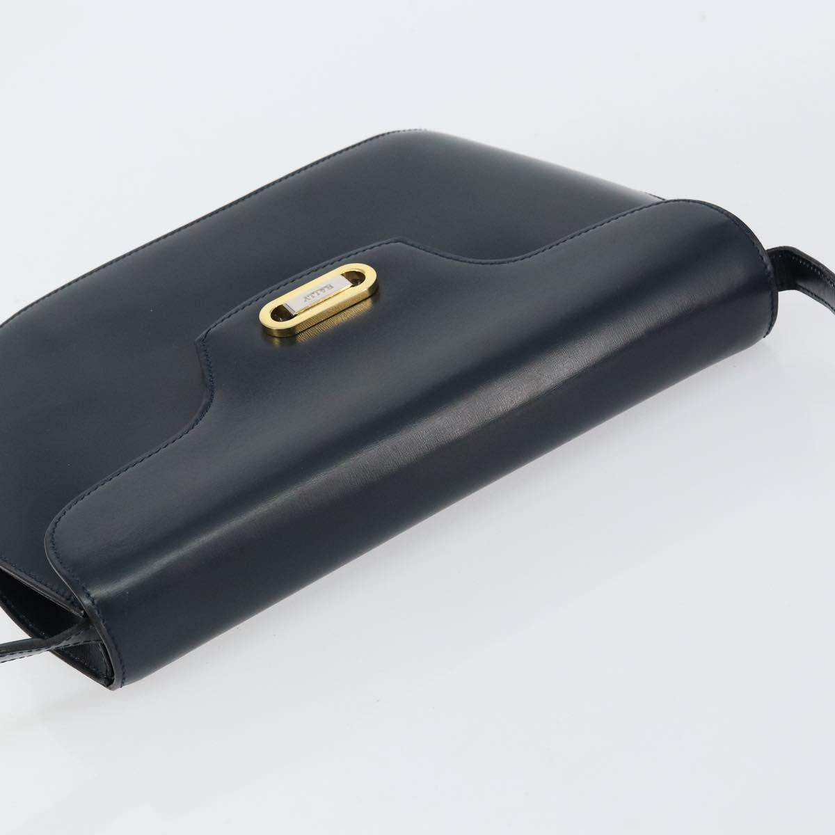 BALLY Shoulder Bag Leather Navy Gold