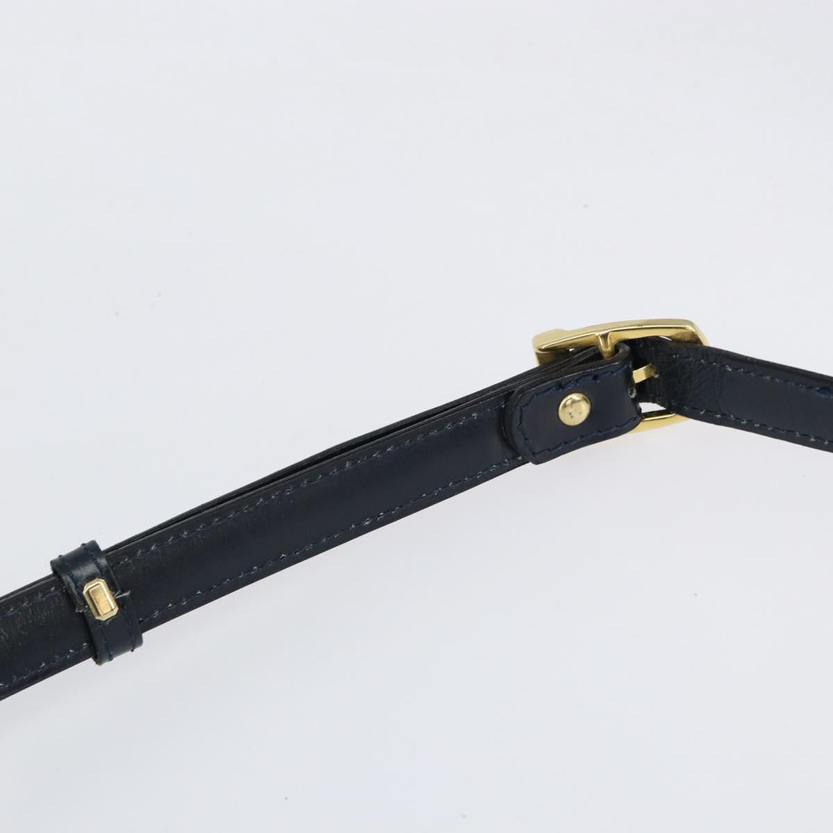 BALLY Shoulder Bag Leather Navy Gold