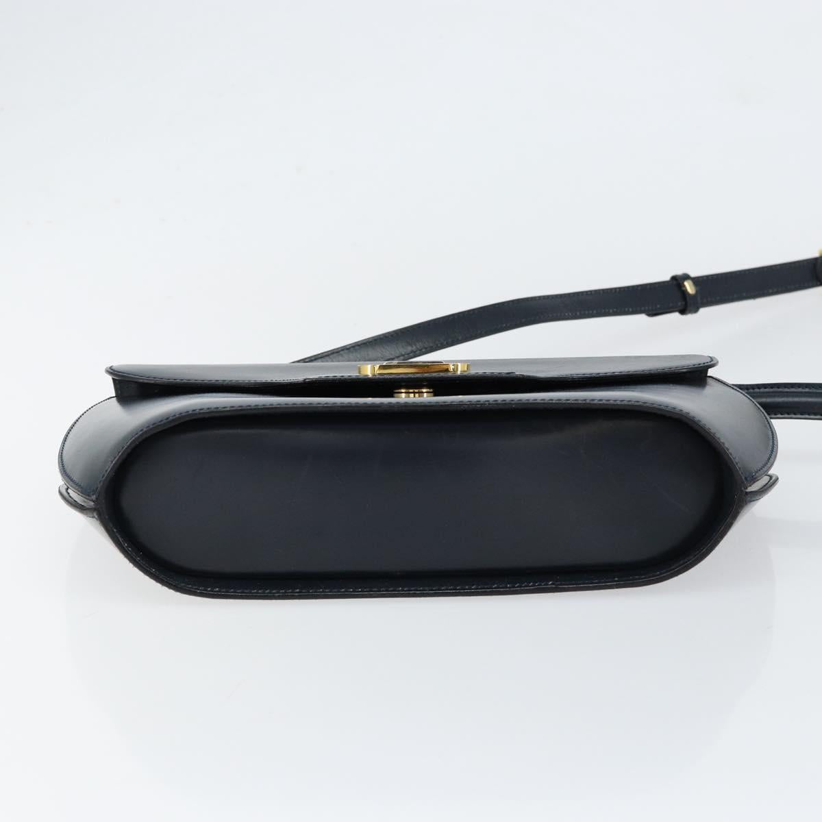 BALLY Shoulder Bag Leather Navy Gold