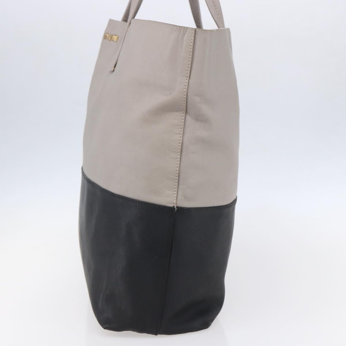 Miu Miu Tote Bag Leather Black Gray