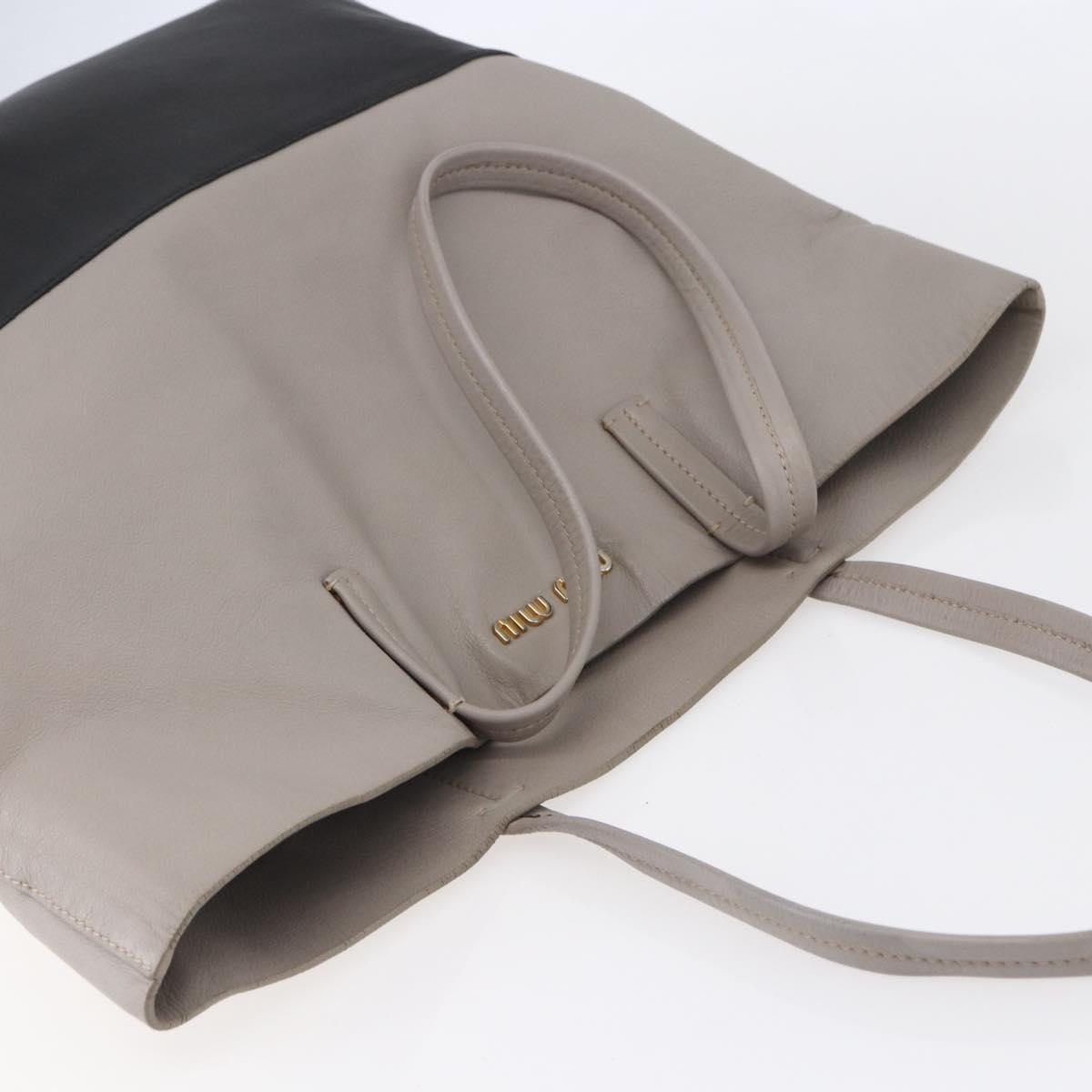 Miu Miu Tote Bag Leather Black Gray