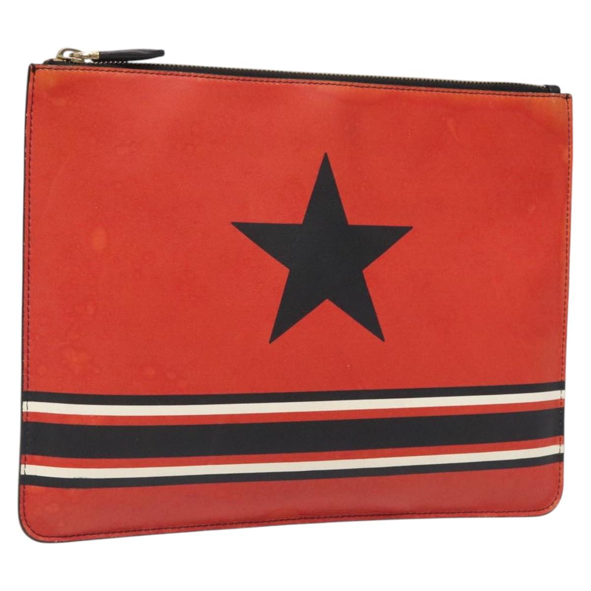 GIVENCHY Clutch Bag Leather Red