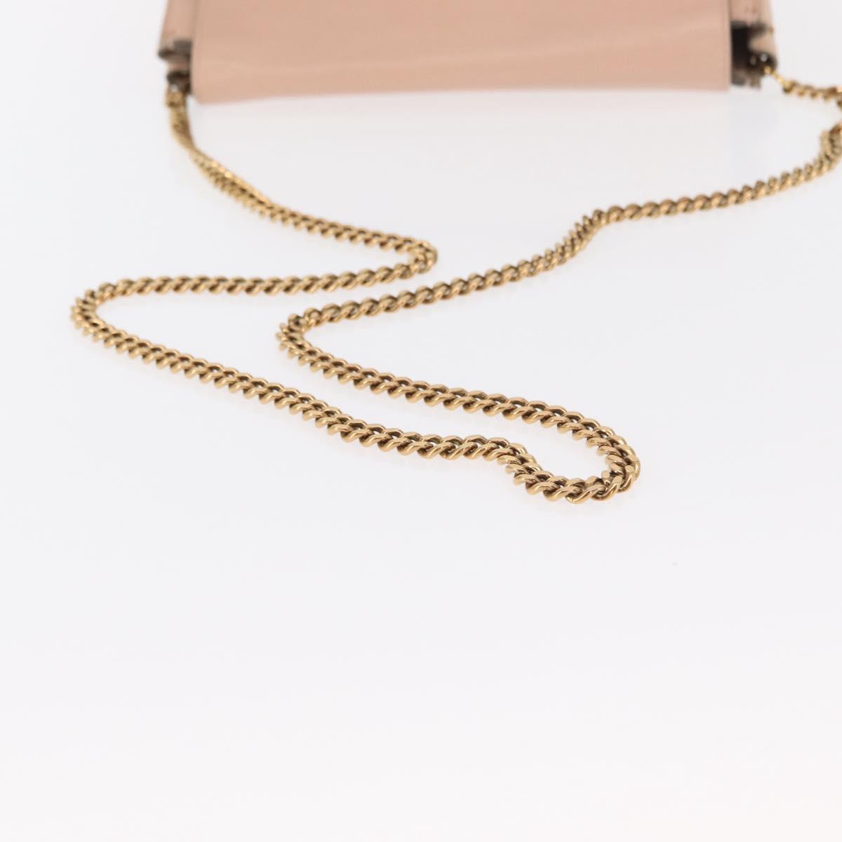 Chloe Chain Shoulder Bag Leather Pink Gold