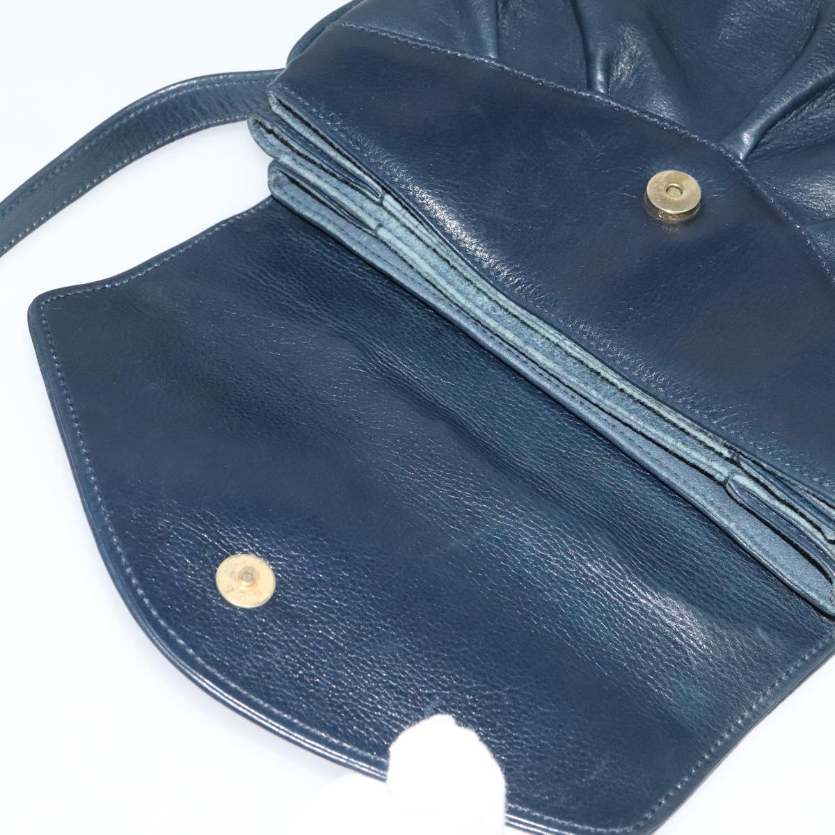 GUCCI Shoulder Bag Leather Navy