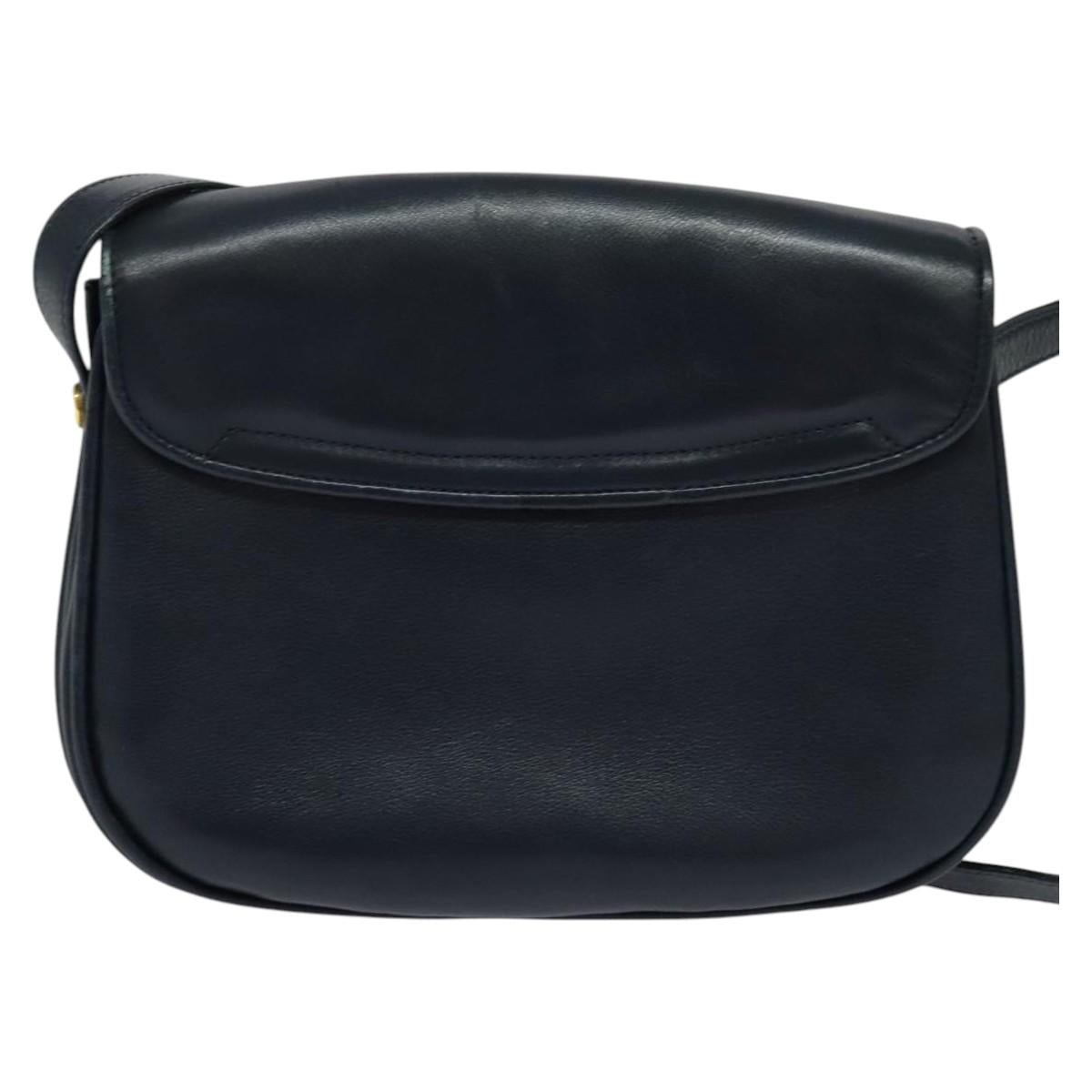 GUCCI Shoulder Bag Leather Navy