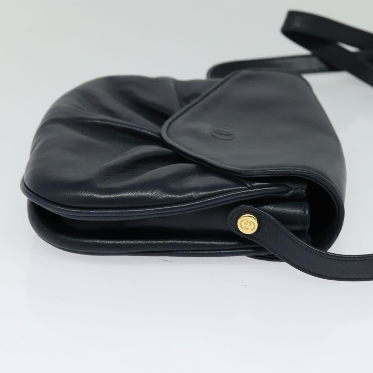 GUCCI Shoulder Bag Leather Navy