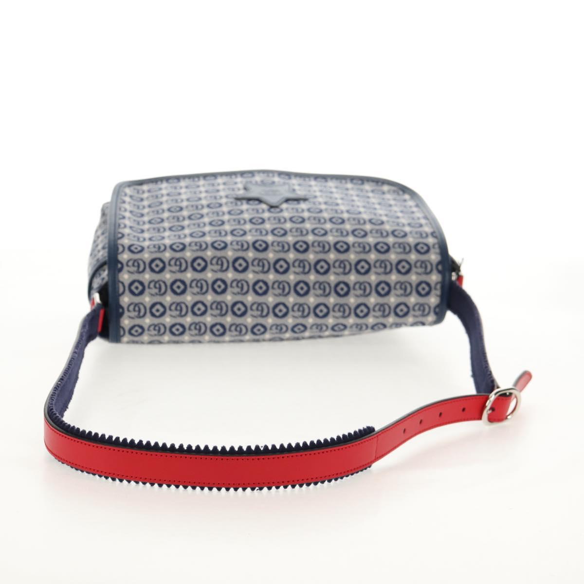 GUCCI Shoulder Bag Canvas Blue Silver 664143