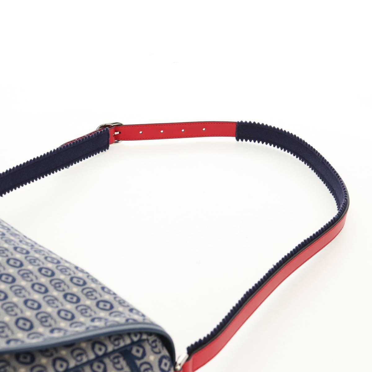 GUCCI Shoulder Bag Canvas Blue Silver 664143