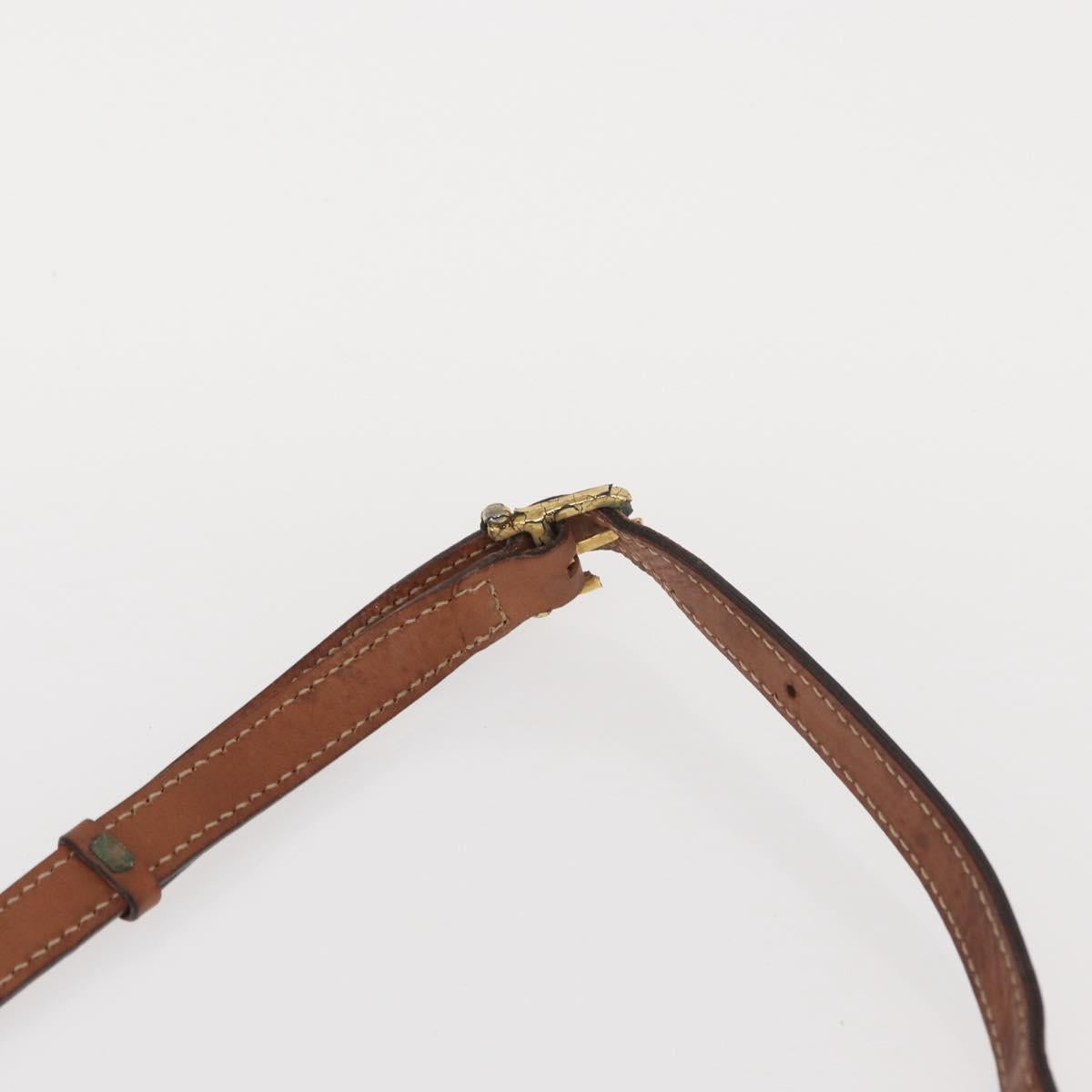 CELINE Macadam Canvas Shoulder Bag PVC Leather Brown Gold