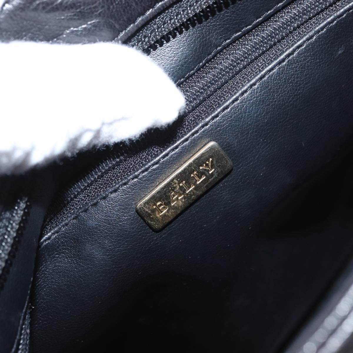 BALLY Chain Shoulder Bag Leather Black Gold