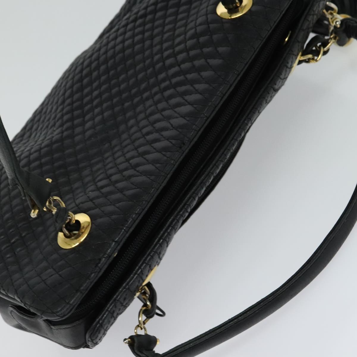 BALLY Quilted Hand Bag Leather Black