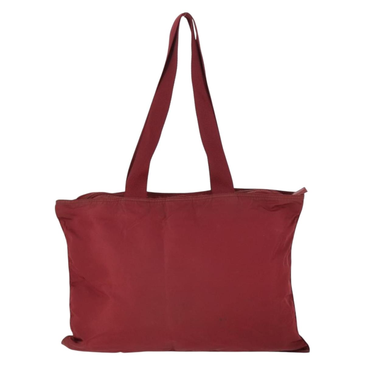 PRADA Shoulder Bag Nylon Red Silver