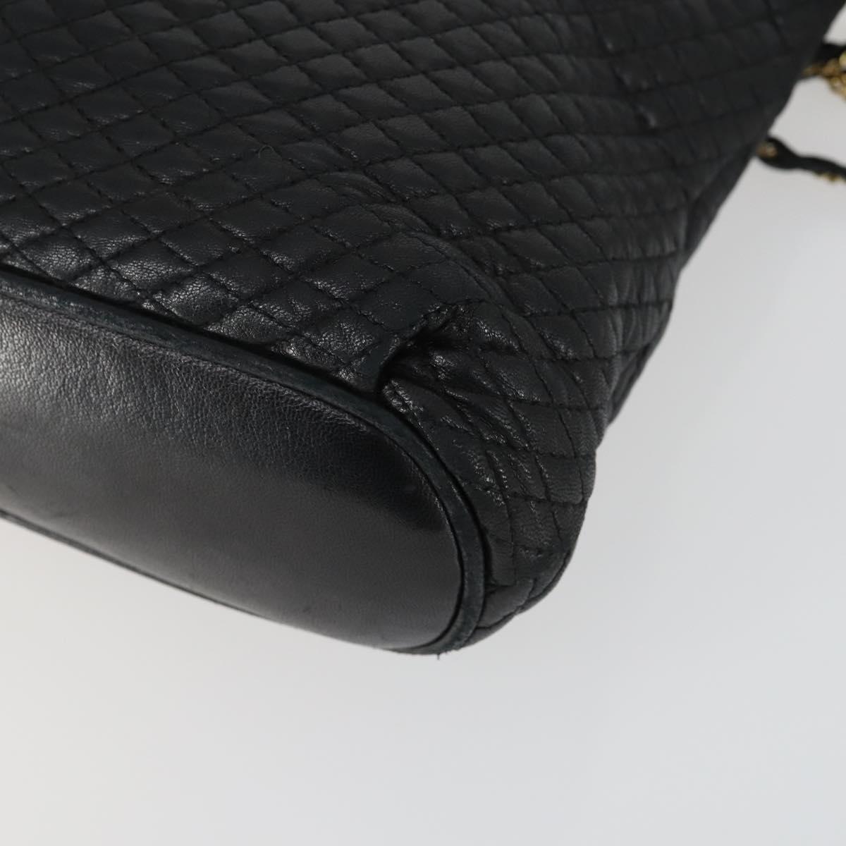 BALLY Chain Shoulder Bag Leather Black Gold