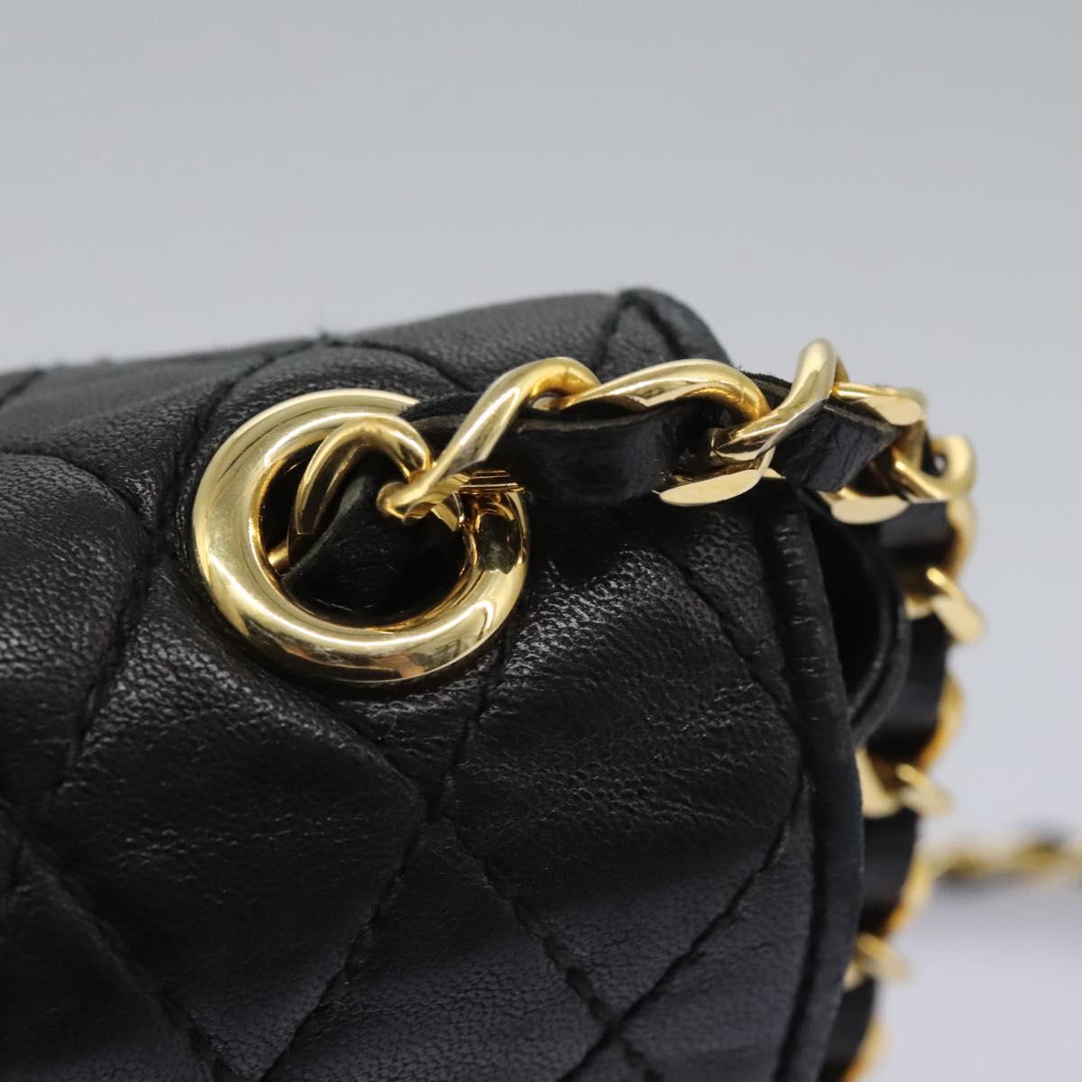BALLY Chain Shoulder Bag Leather Black Gold