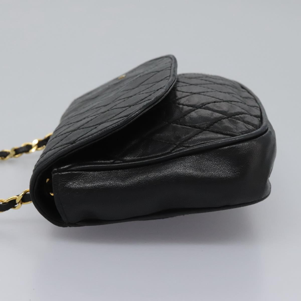 BALLY Chain Shoulder Bag Leather Black Gold
