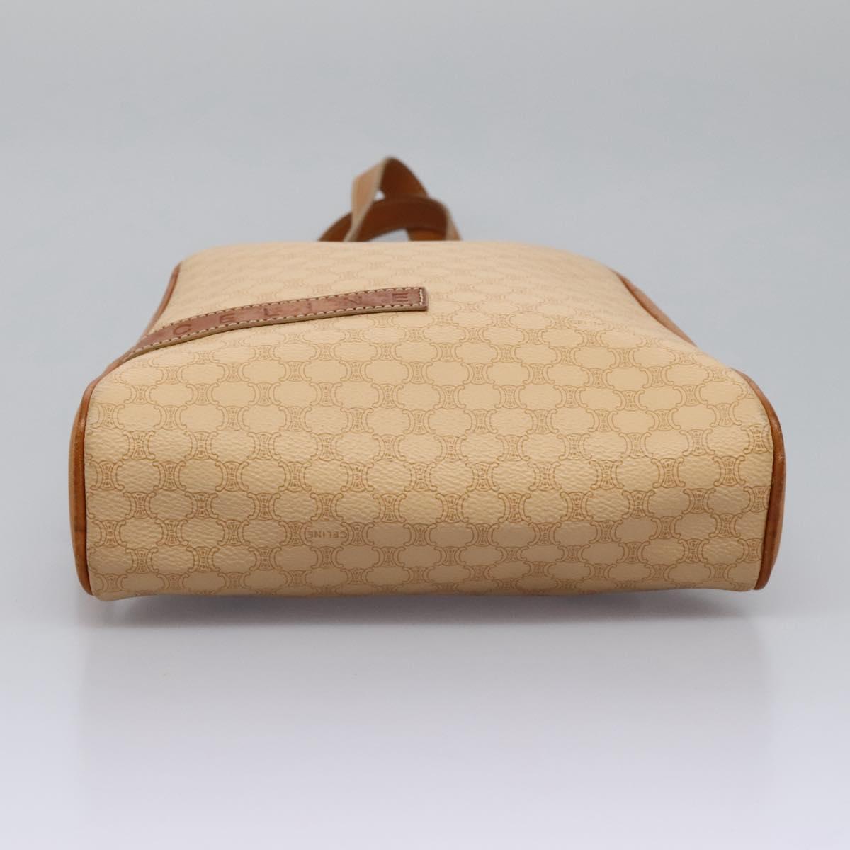 CELINE Macadam Canvas Backpack PVC Leather Beige