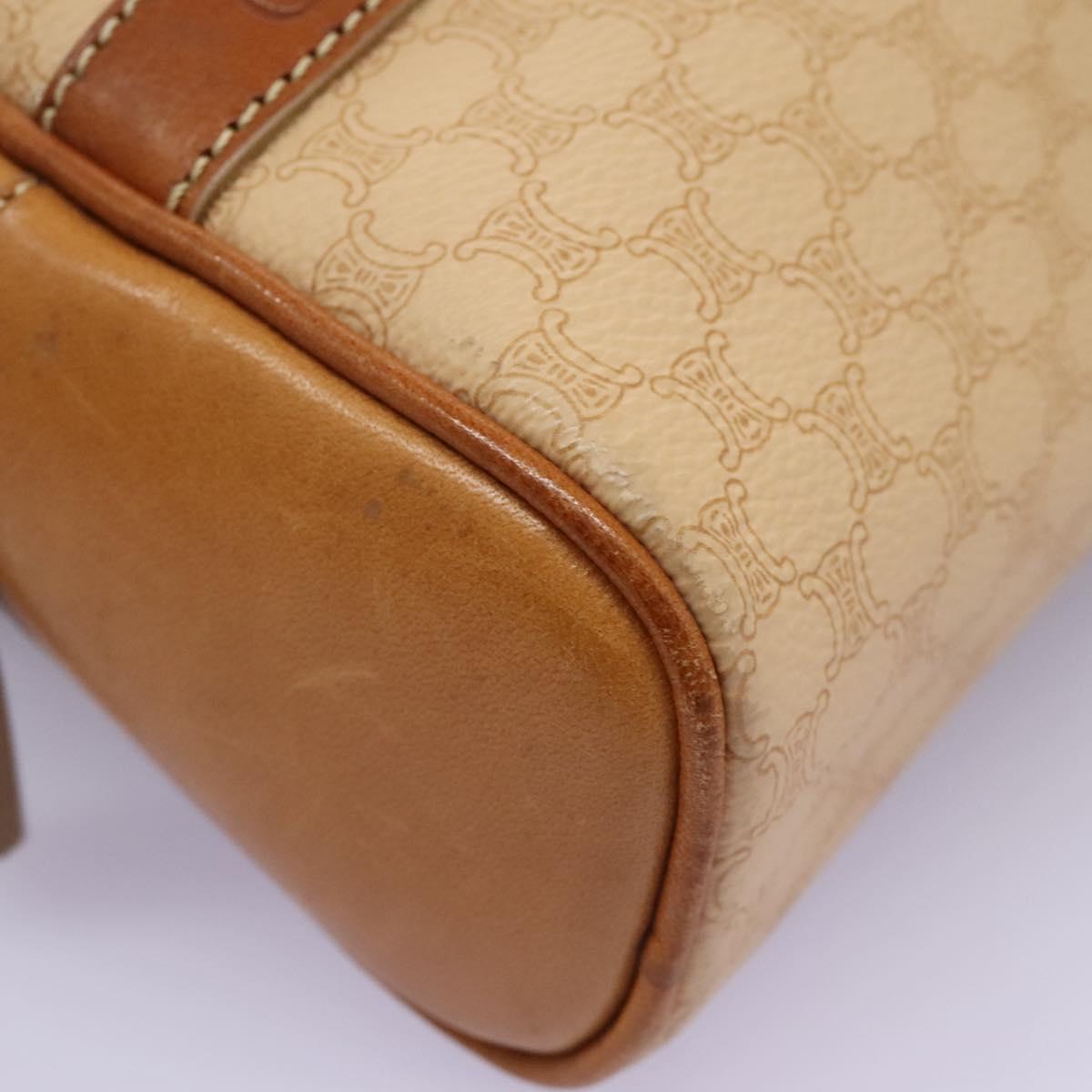 CELINE Macadam Canvas Backpack PVC Leather Beige