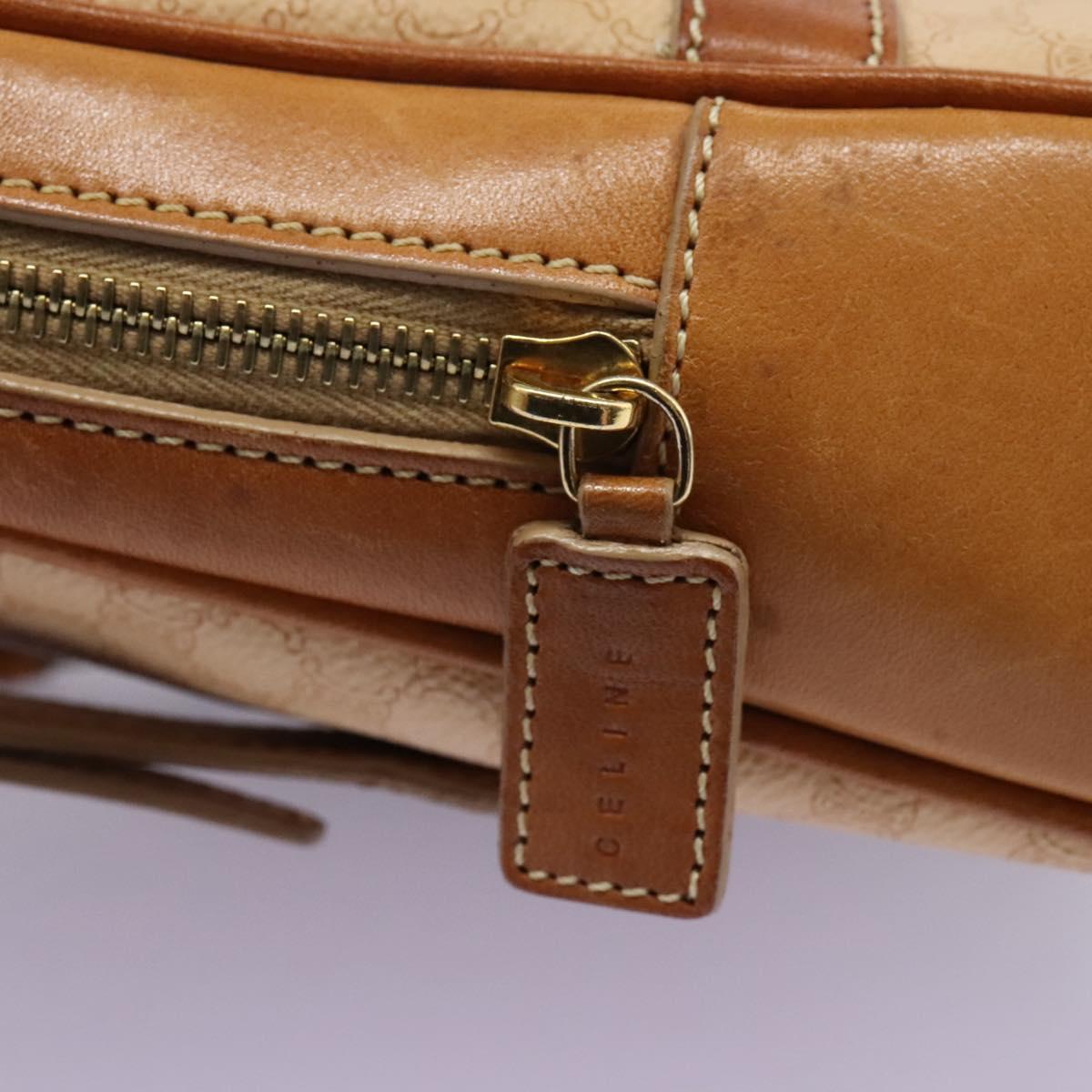 CELINE Macadam Canvas Backpack PVC Leather Beige