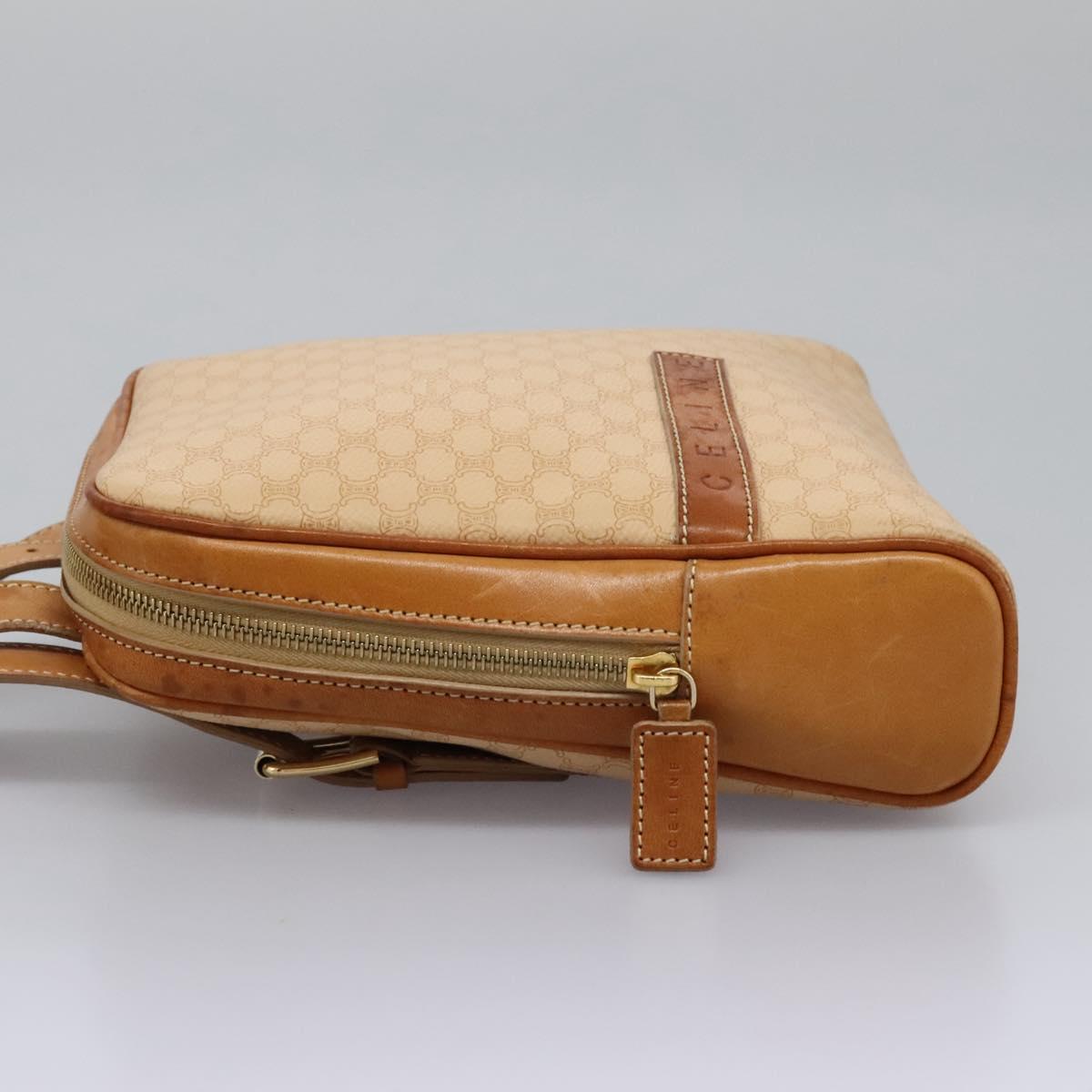 CELINE Macadam Canvas Backpack PVC Leather Beige