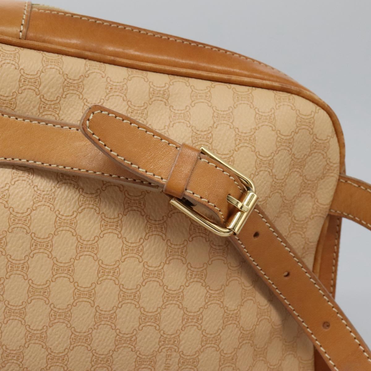 CELINE Macadam Canvas Backpack PVC Leather Beige