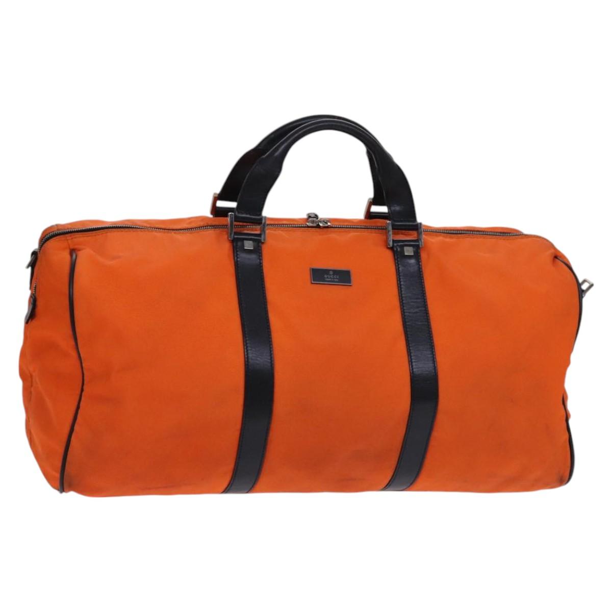 GUCCI Boston Bag Nylon Orange Black