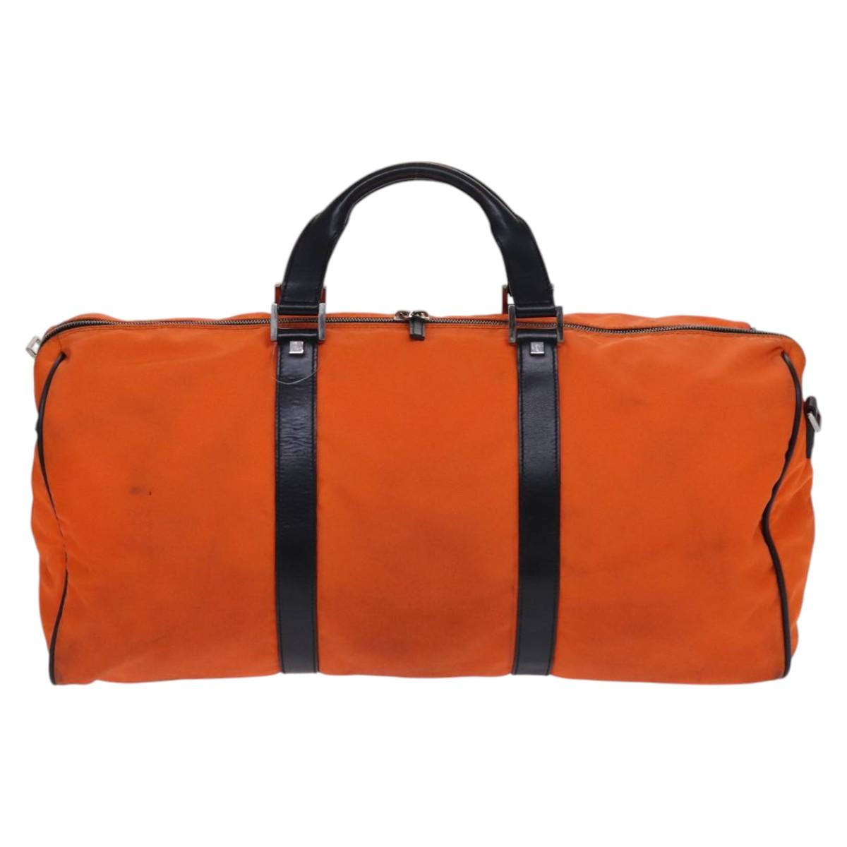 GUCCI Boston Bag Nylon Orange Black