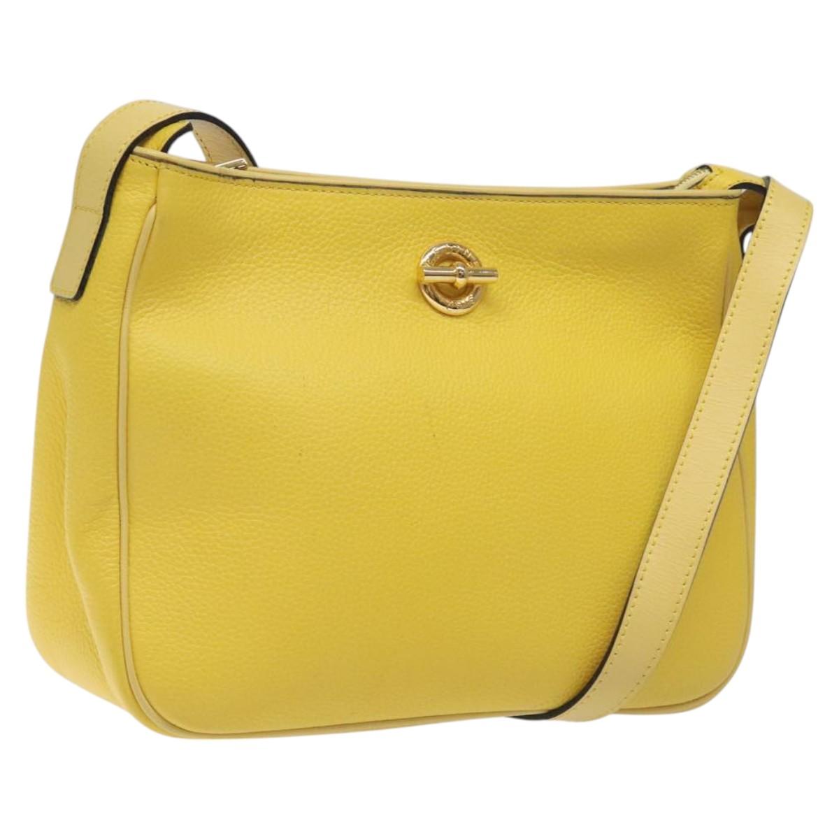 CELINE Shoulder Bag Leather Gold Yellow