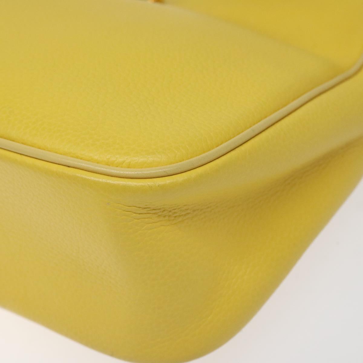 CELINE Shoulder Bag Leather Gold Yellow