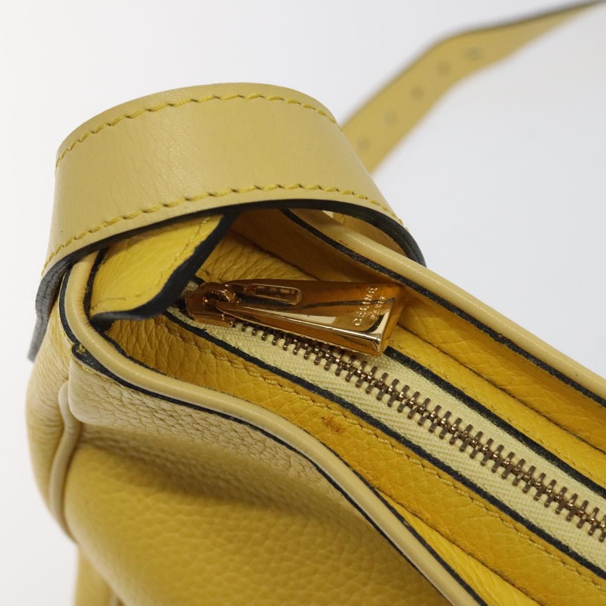 CELINE Shoulder Bag Leather Gold Yellow