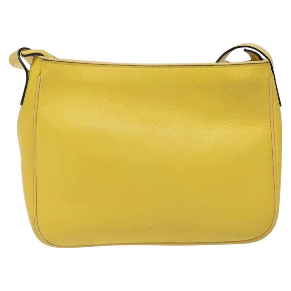 CELINE Shoulder Bag Leather Gold Yellow