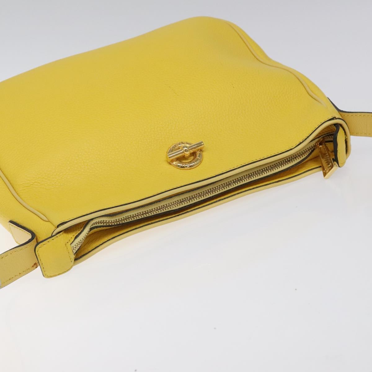 CELINE Shoulder Bag Leather Gold Yellow