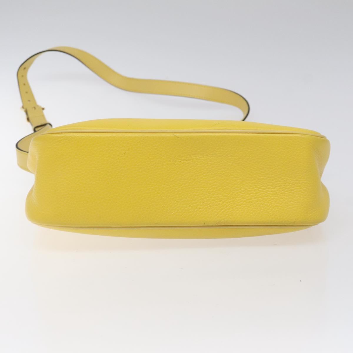 CELINE Shoulder Bag Leather Gold Yellow