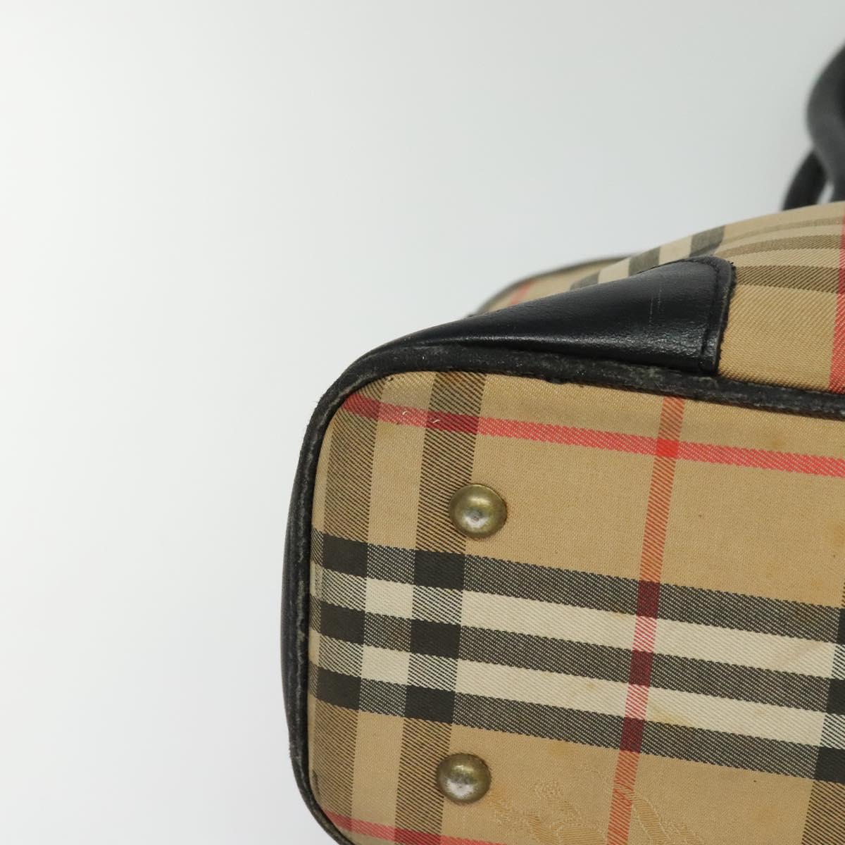 Burberrys Nova Check Tote Bag Canvas Beige Gold